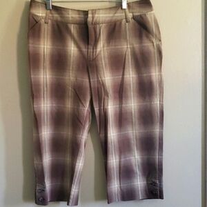 Hillard & Hanson Plaid Chinos in Brown and Cream
